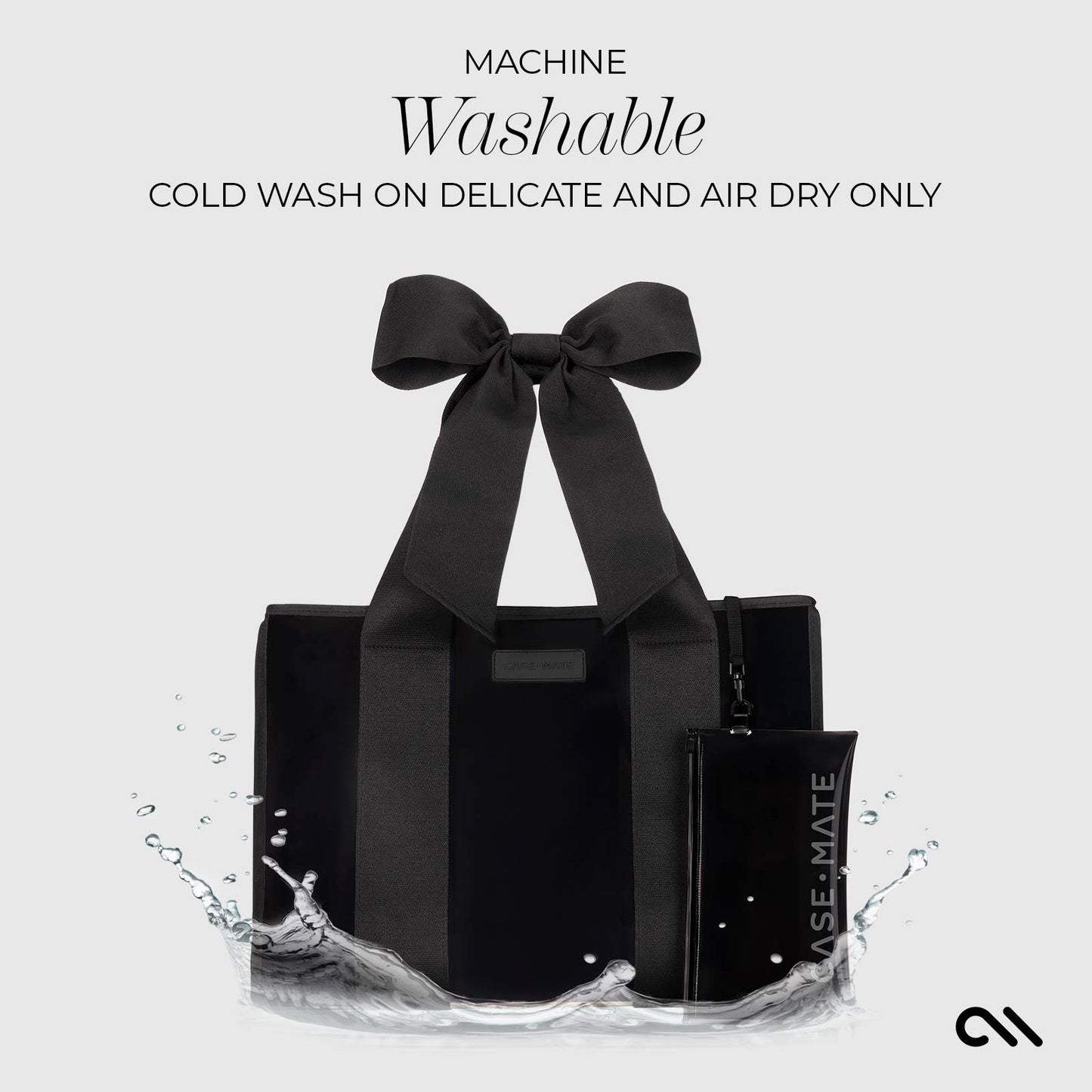 Special Edition Bow Midnight Black Beach Tote w/ Phone Pouch