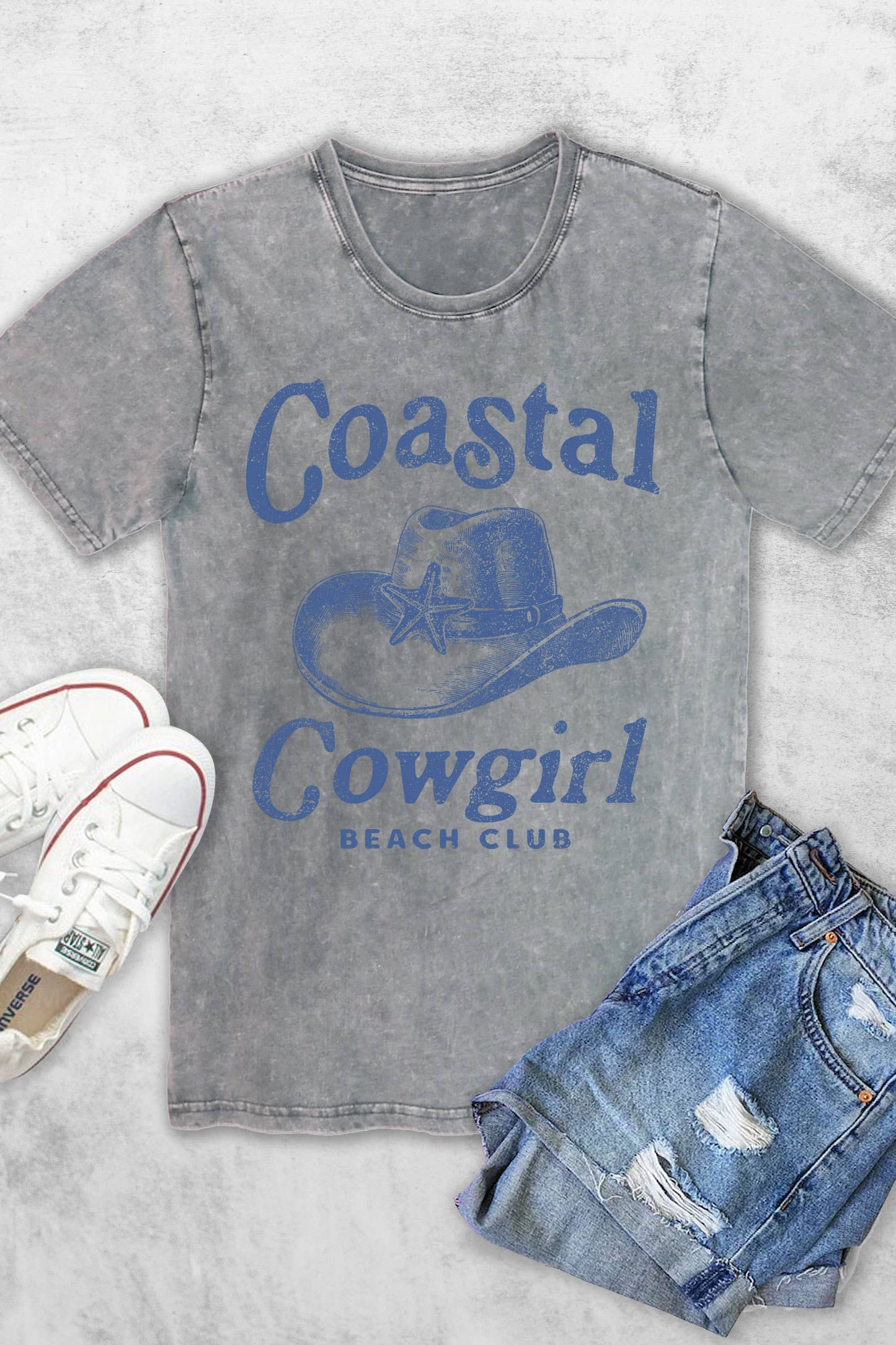 COASTAL COWGIRL BEACH CLUB WOMEN'S VINTAGE GRAPHIC TSHIRTS: TEABERRY