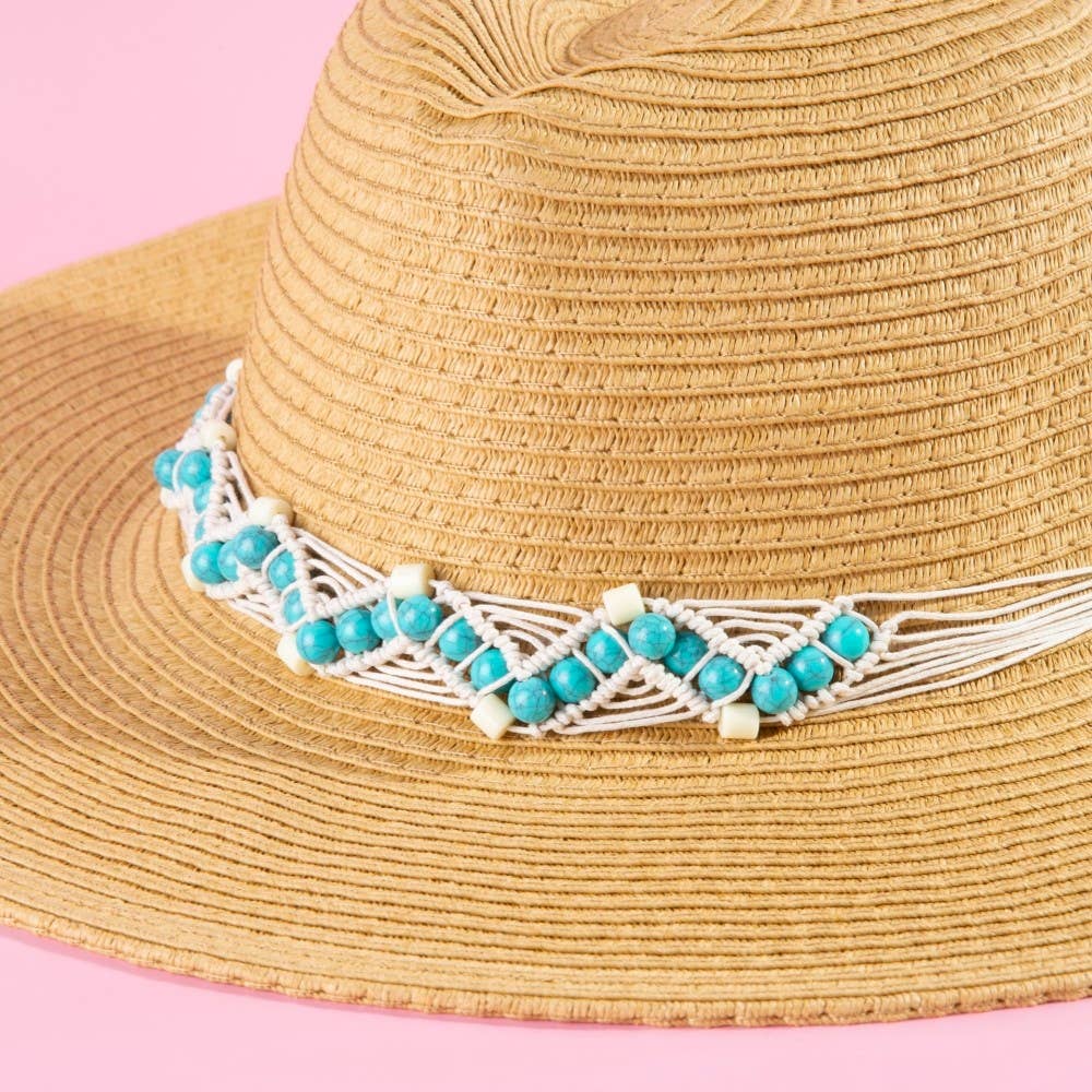 Beaded Braid sun Hat: