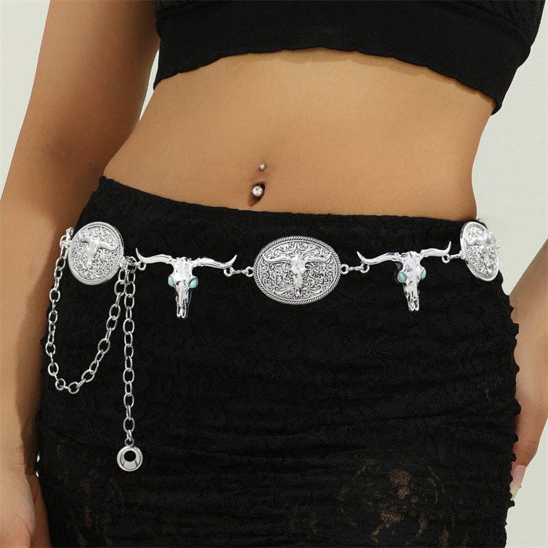 Concho Cowgirl Metal  Waist Chain