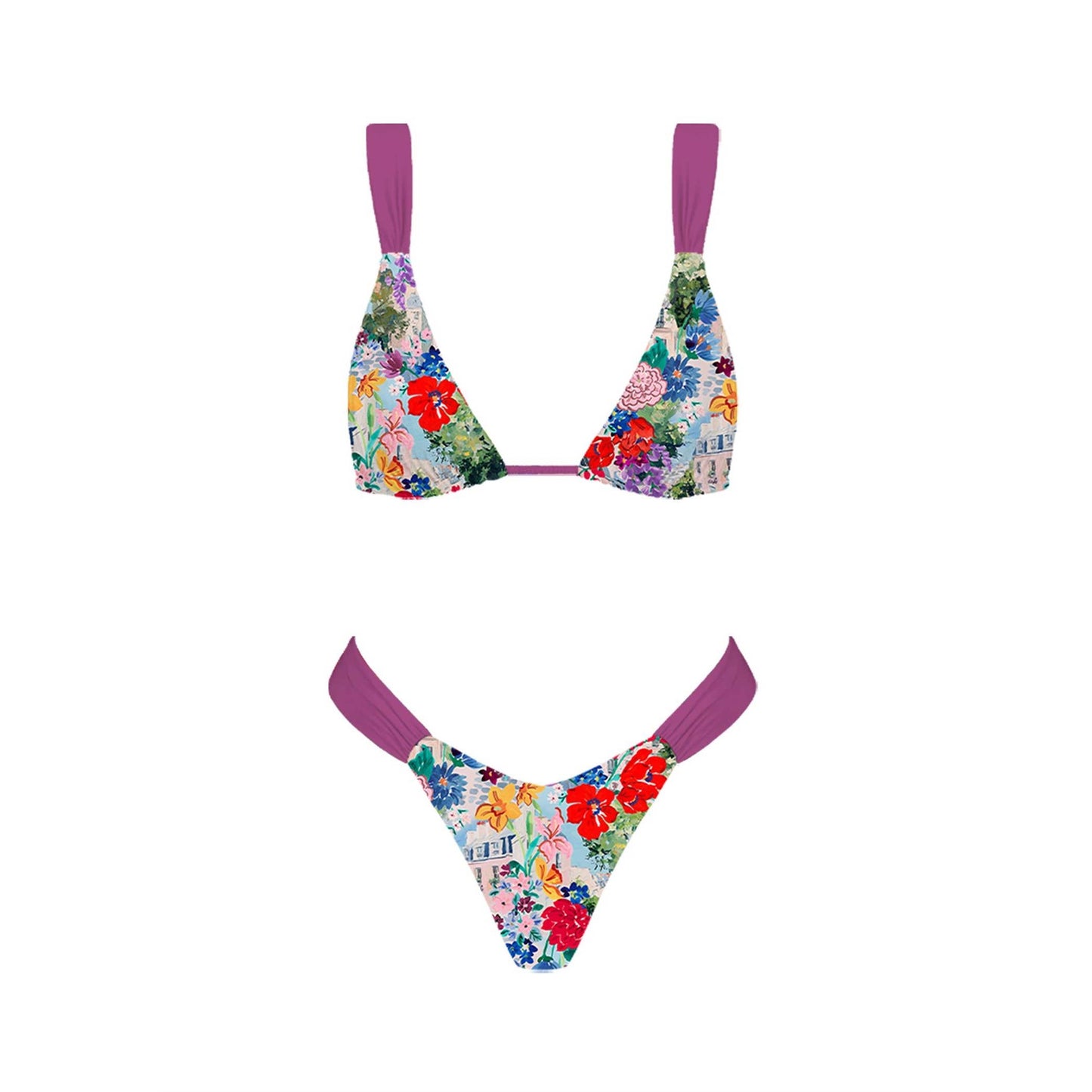 Summer Romance Bikini Set: PURPLE / S-M-L(3-2-1)