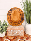 Youth Floral Burned Hat: Camel