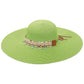 Blue Coastal Starfish Belt Floppy Straw Sun Hat