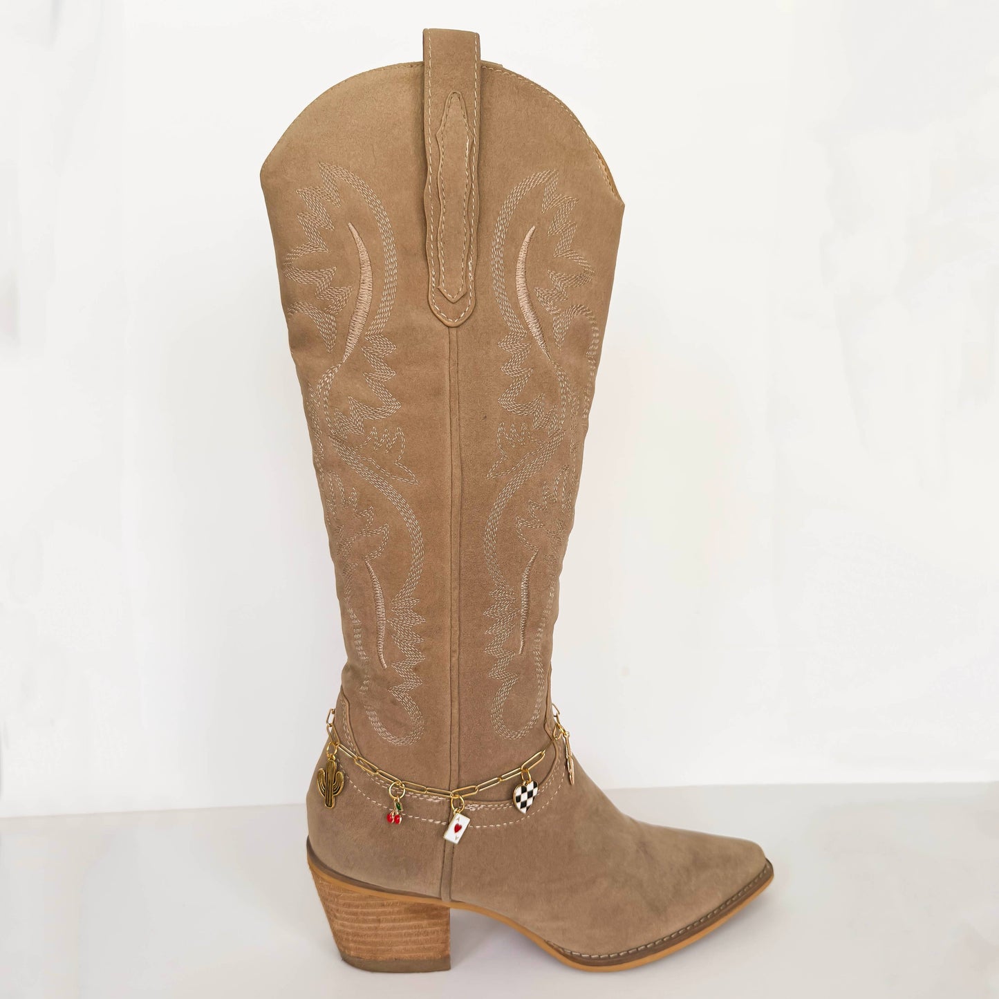 Western Boot Charm Wrap – Gold Chain with Cowgirl Charms: Saddle Up Set