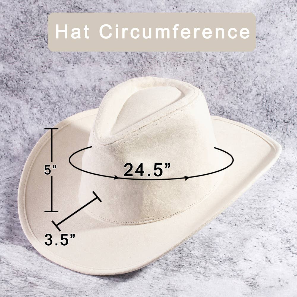 Wide Brim Suede Rhinestone Studded Western Cowboy Hat: IV