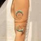 Vintage Irregular Beaded Line Arm Cuff DPJAC2508: Blue / 1
