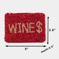 Wines Beaded Coin Purse