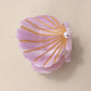 BEACH OCEAN CELLULOSE SEASHELL HAIR CLAW CLIPS | 40H782: White
