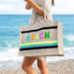 "Beach" Beach Bag, Natural