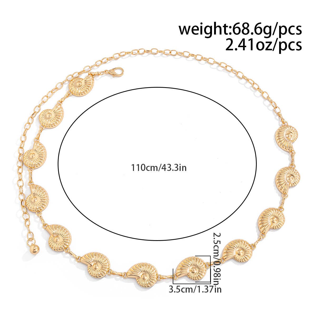 Boho Starfish Conch Pendant Waist Chain DP25D735