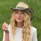 Western Butterfly Concho Detail Straw Cowboy Hat: BR