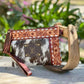 Upcycled LV Cowhide Leather Wristlet Crossbody Bag Western 