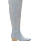 VERONICA CHIC EMBROIDERED LONG DENIM WESTERN BOOTS: DENIM / B12