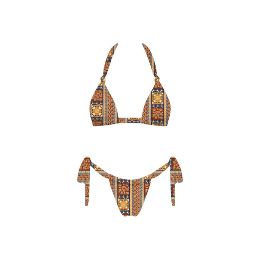 Autumn Breeze Bikini Set: BROWN / S-M-L(3-2-1)