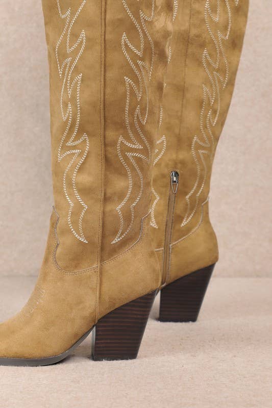 ABBY: Khaki Cowgirl Boot