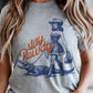 Western Stay Rowdy Retro Cowgirl Alligator  Graphic Tee