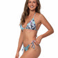 P1941-RUFFLED TRIM PRINTED TRIANGLE BIKINI SET