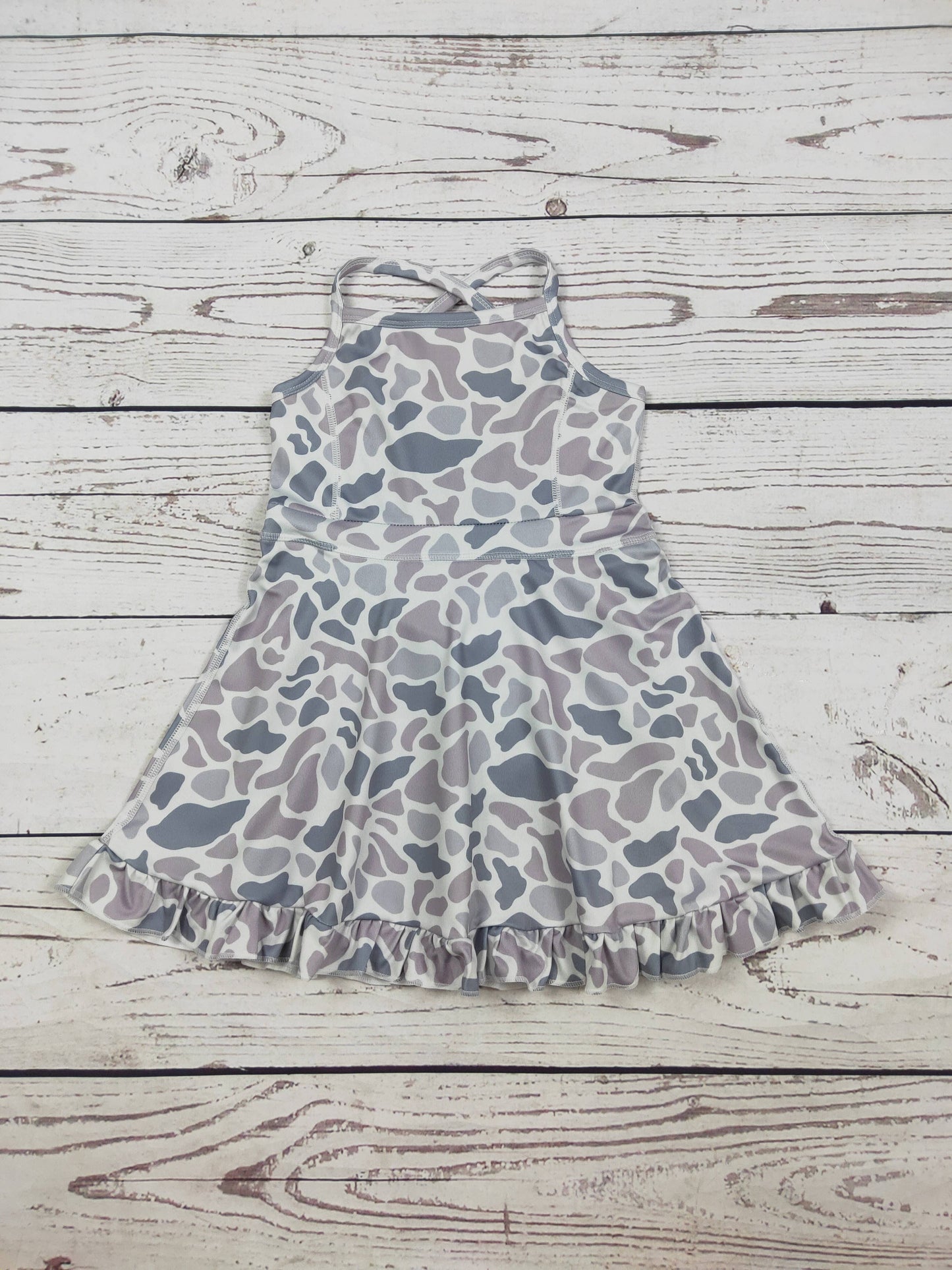 Baby Girls Camouflage Printed Athletic Dresses:
