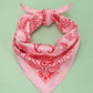 PAISLEY PINK SILKY FEEL BANDANA SCARF | 40SC616: Pink