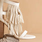 The Gela White | Fringe Framed Heel