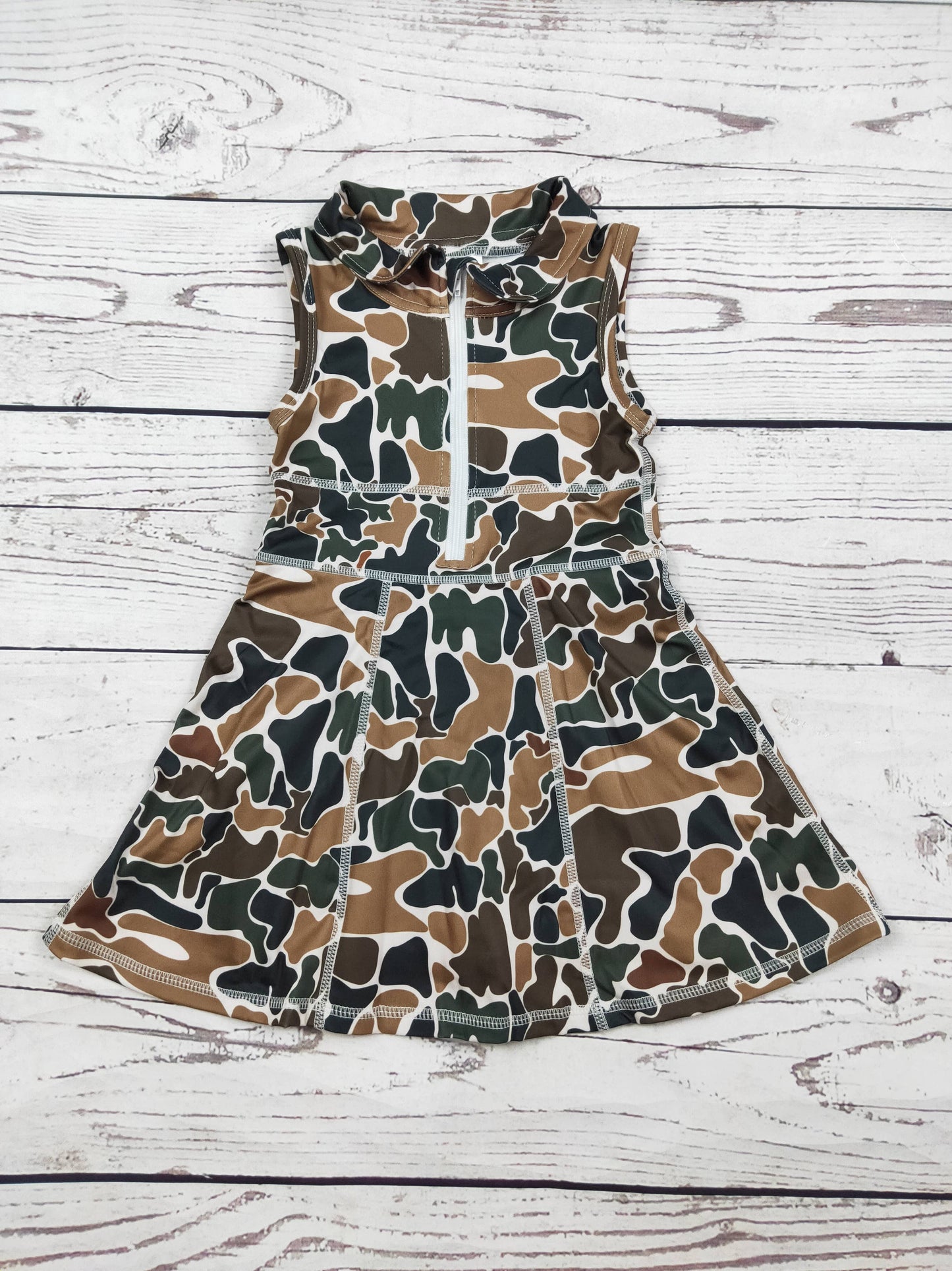 Girls Camouflage Printed Athletic Dress
