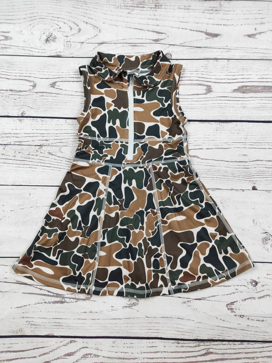 Girls Camouflage Printed Athletic Dress
