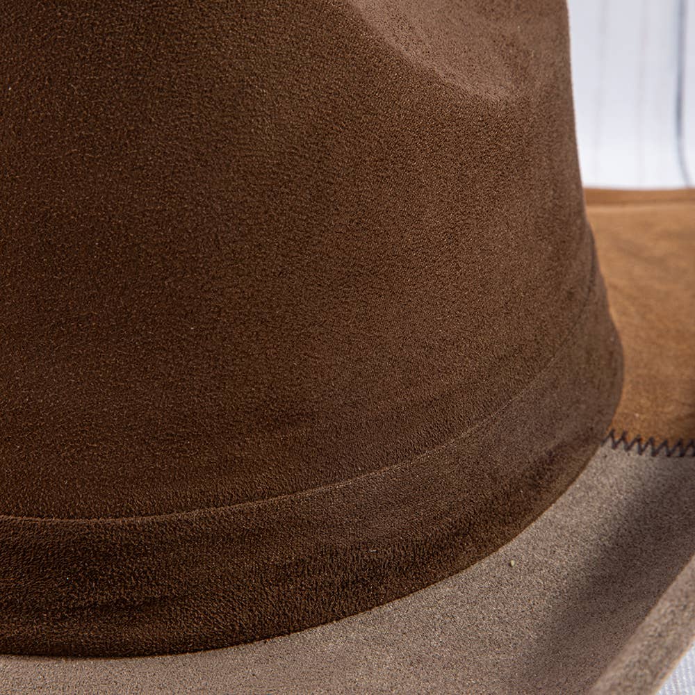 Leopard Print Colorblock Patchwork Cowboy Hat
