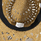 Straw Braided Concho Beaded Strap Cowboy Hat: KA