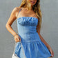 Stretch Denim Corset Mini Dress