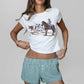 GRAZIN Graphic Western Short Sleeve Top Rodeo Baby Tee: