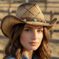 Cowrie Shell Straw Cowboy Hat