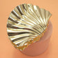 SEASHELL  GOLD SILVER ALLOY HAIR CLAW HAIR CLIP | 40H934: Gold