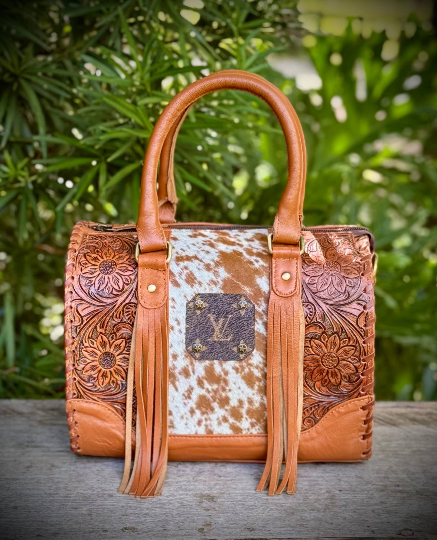 LV Cowhide Leather Speedy Bag Western Rodeo