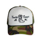 Coastal Cowgirl Trucker Hat: Forest Green/Hot Pink / Unstructured Trucker Hat