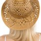 Longhorn Monochrome Belt Crochet Woven Cowboy Hat: Hot Pink