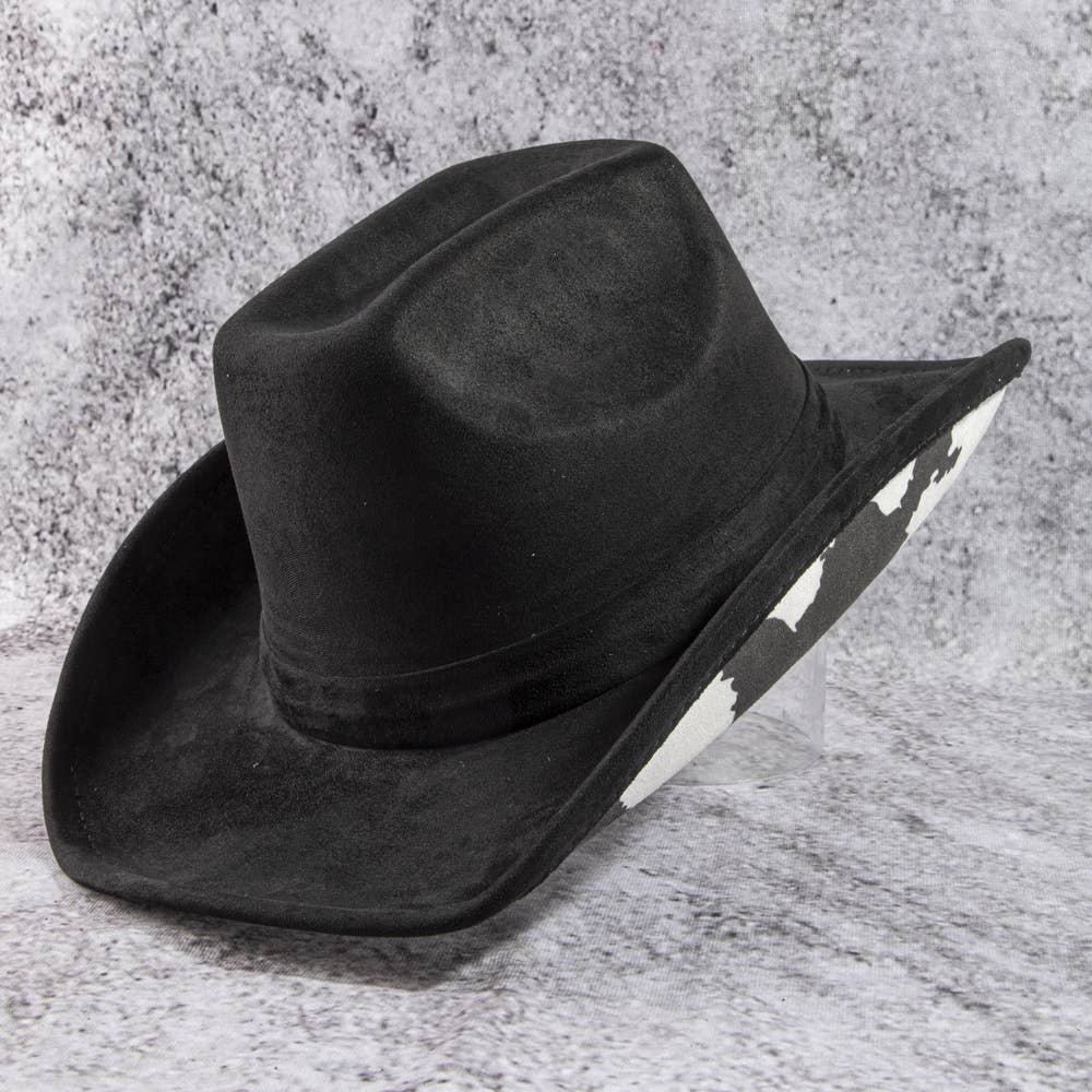 Cow Print Suede Cowboy Hat