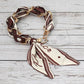 Fabric Scarf Chain Phone Holder Wristlet Strap: Beige