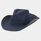 Rhinestone Studded Denim Cowboy Hat: DN