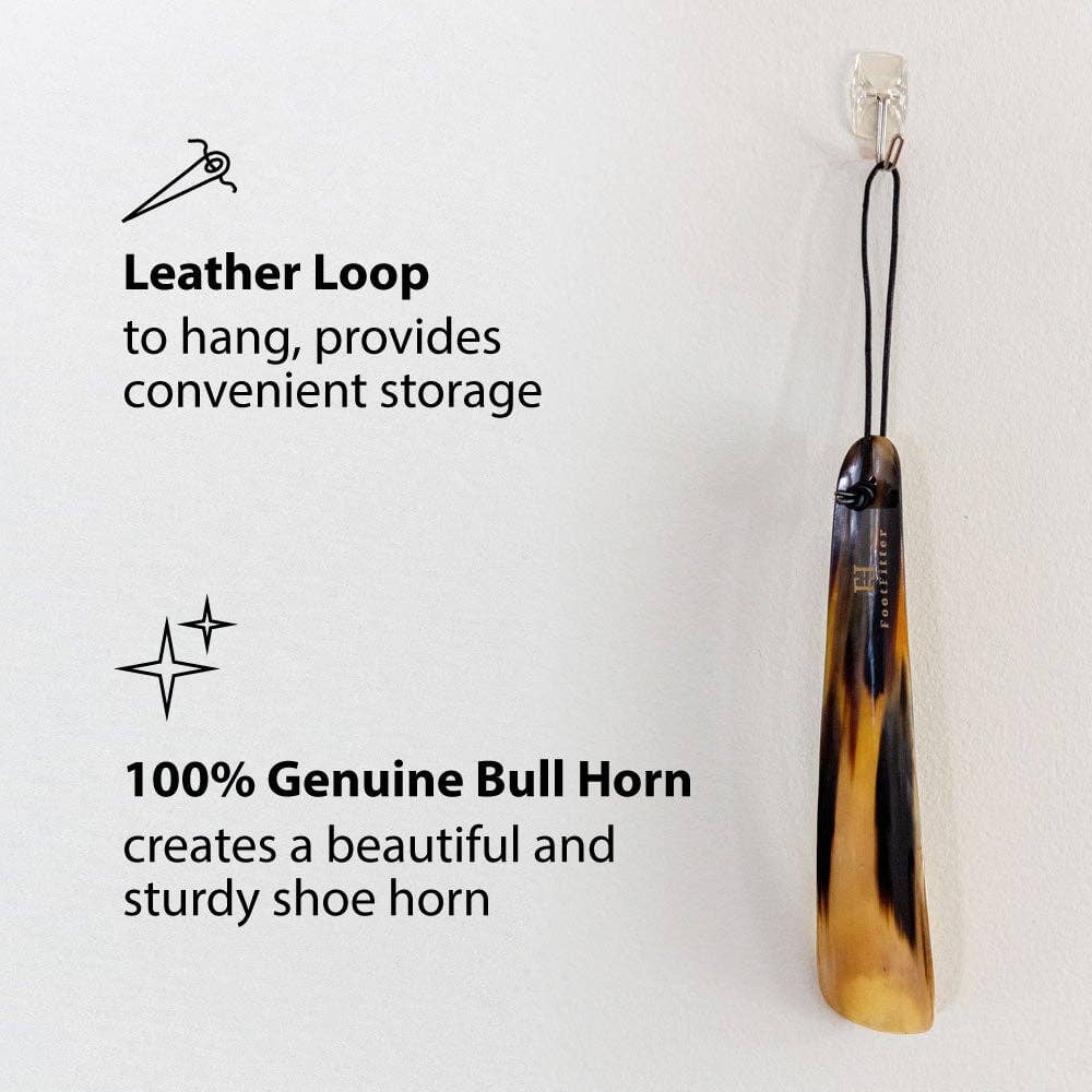 FootFitter Genuine Bull Horn Shoe Horn, 9"