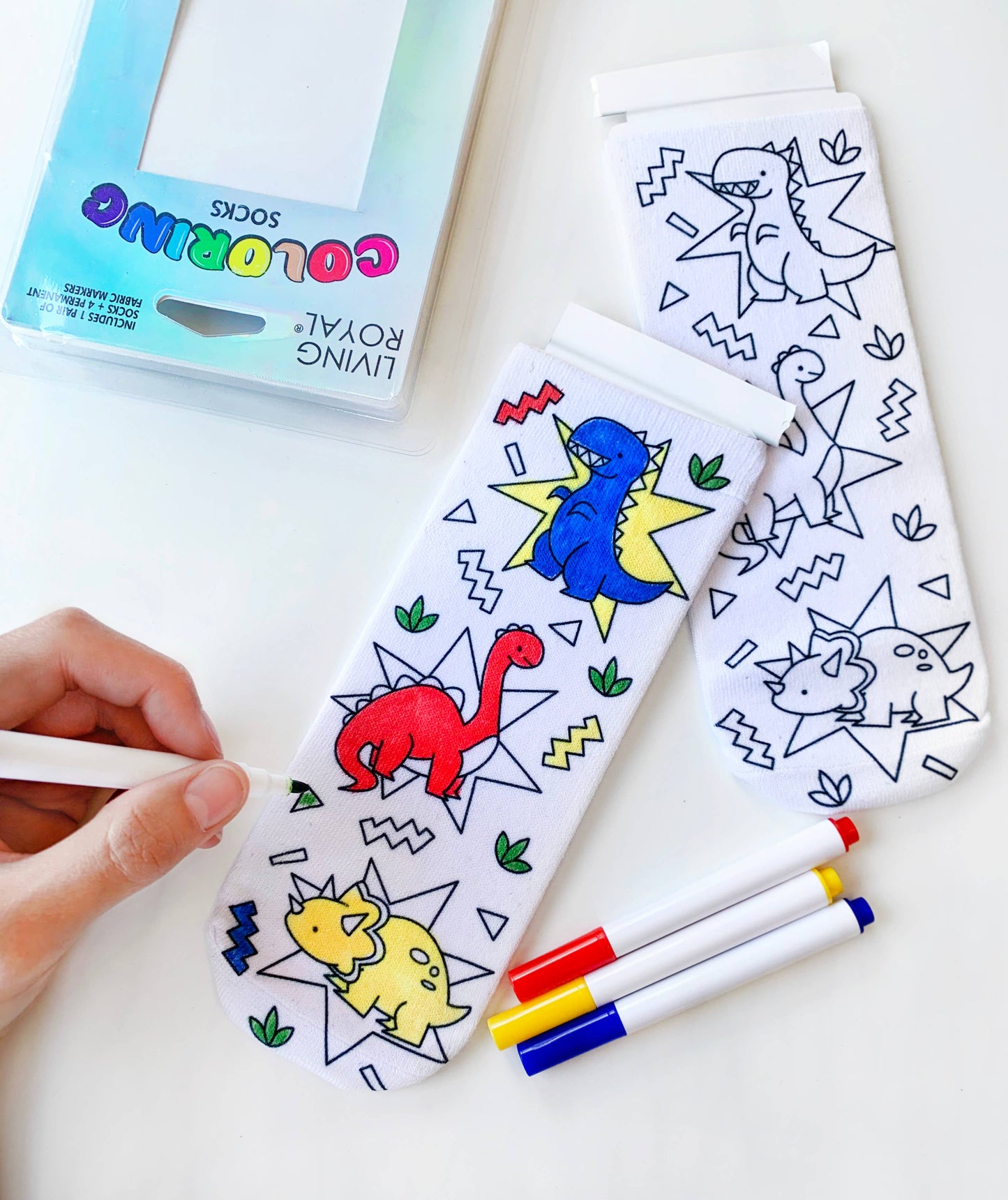 Ankle Socks - DIY Coloring Kit - Days of the Dinosaurs