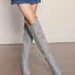 VERONICA CHIC EMBROIDERED LONG DENIM WESTERN BOOTS: DENIM / B12