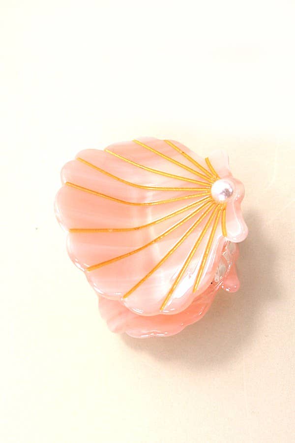 BEACH OCEAN CELLULOSE SEASHELL HAIR CLAW CLIPS | 40H782: White