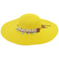 Blue Coastal Starfish Belt Floppy Straw Sun Hat