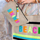 "Beach" Beach Bag, Natural