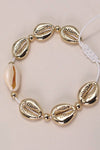 ADJUSTABLE GOLD NATURAL PUKA SHELL BRACELET | 80B174: GOLD
