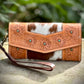 Cowhide Leather Wallet Wristlet Western Rodeo 