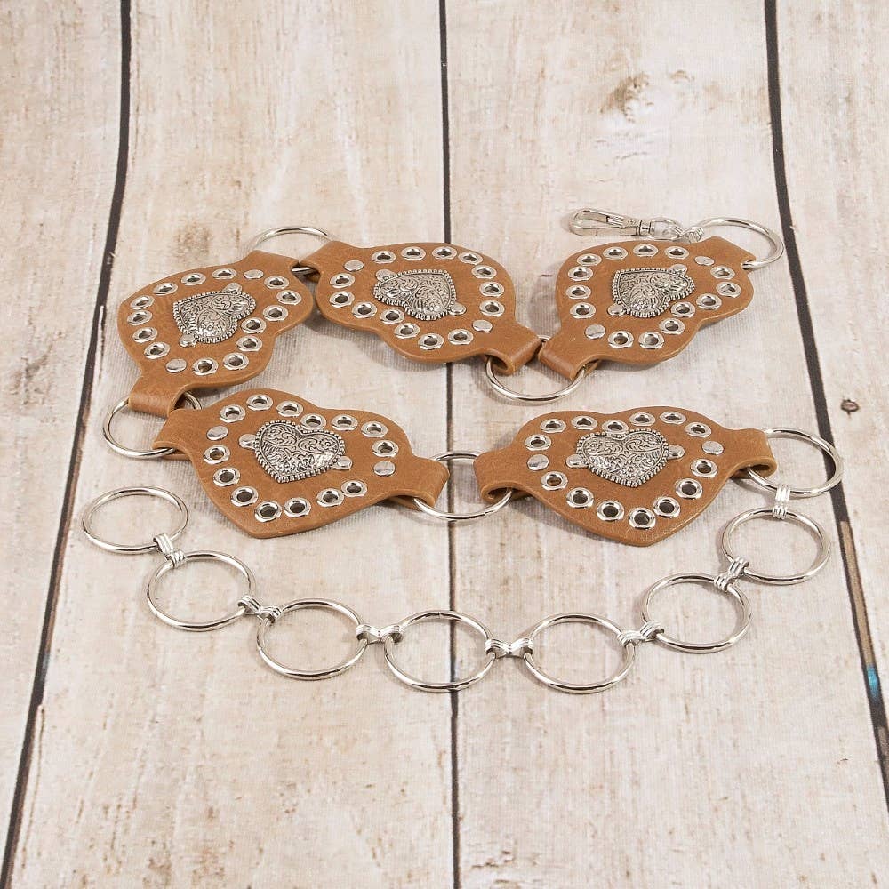 Heart Concho Ring Chain Belt