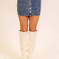 Stretchy Button Down Denim Skirt
