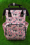 Cow & Floral Printed Diaper Bag