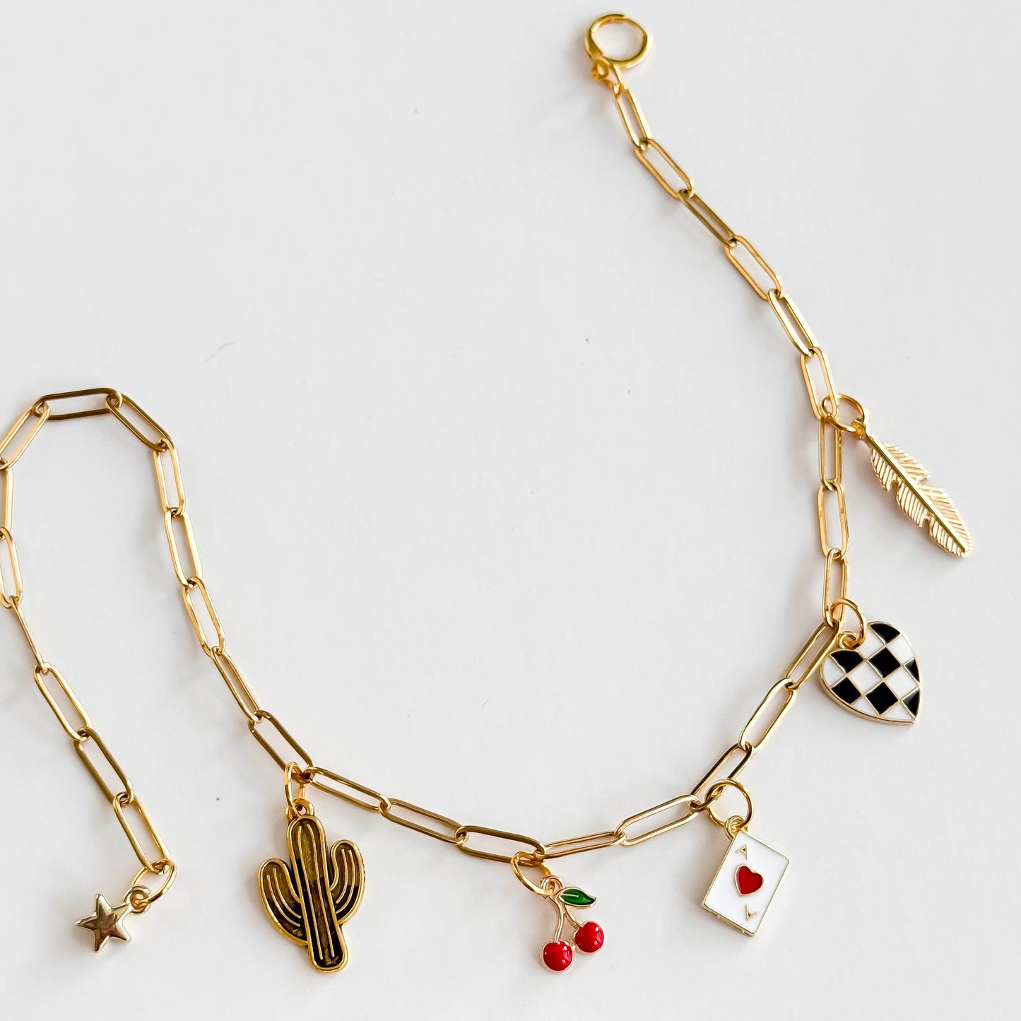 Western Boot Charm Wrap – Gold Chain with Cowgirl Charms: Saddle Up Set